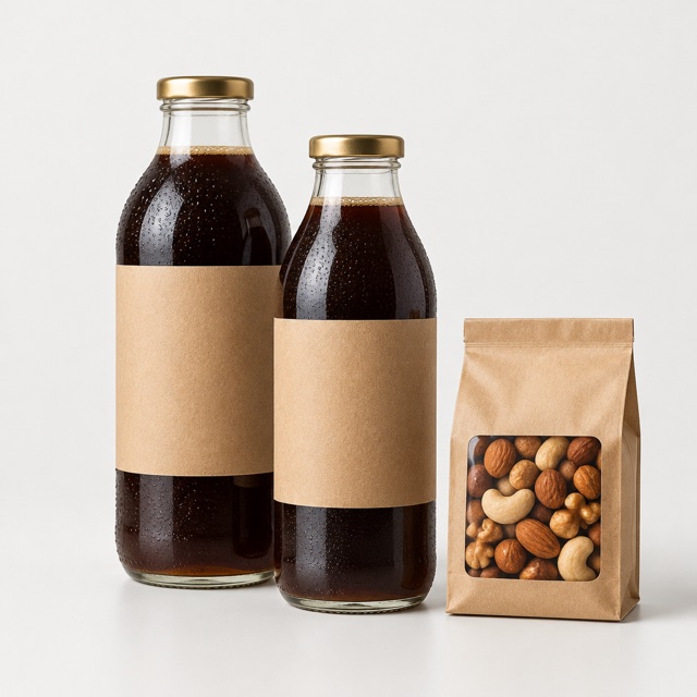 Café frío y frutos secos